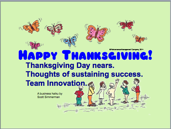 Happy Thanksgiving Haiku – on people and workplace 